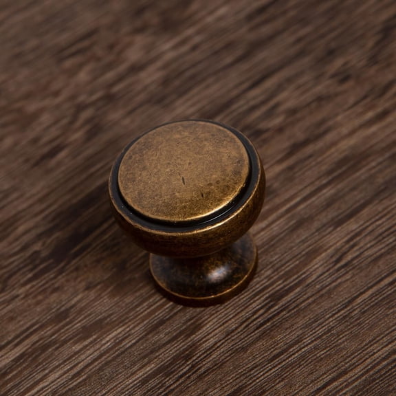 XZHANH-Round Knobs - 8 Pack / 1 Inch, Zinc Alloy Antique Brass Handles for Cabinets, Vintage Cabinet Knobs for Kitchen Cabinet Handles and Knobs, Bathroom Drawer Knob, Bedroom Wardrobe Pulls