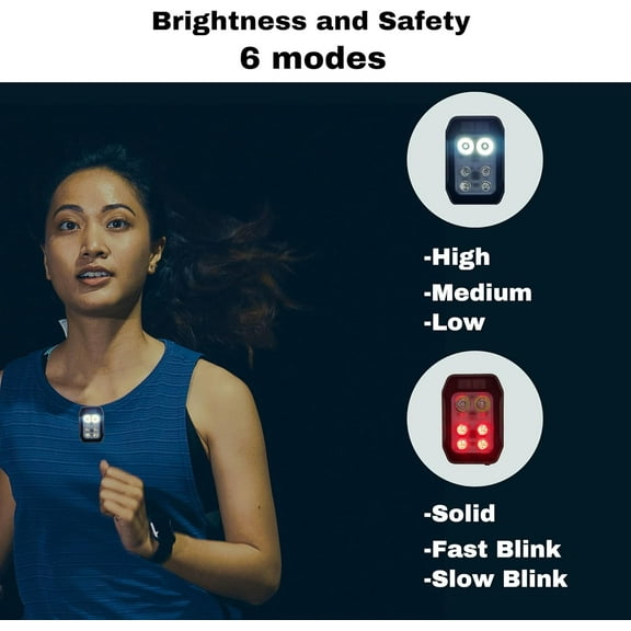 XZHANH-Running Light - Hands Free Powerful Mini High Visibility Safety Clip On Rechargeable LED Light for Night Running Jogging Walking Hiking, 1 Pack