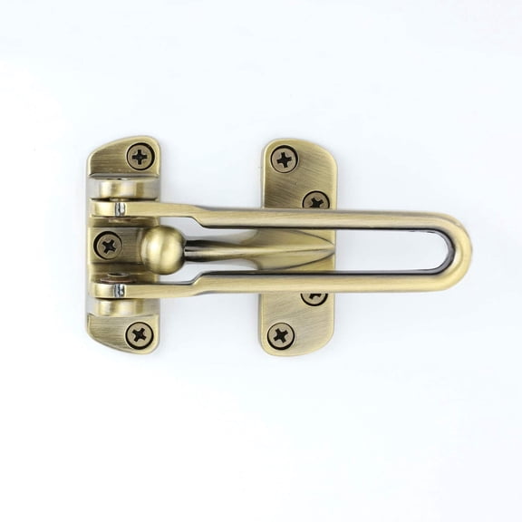 XZHANH-Solid Thicken Security Door Guard,Gate Latches Swing Bar Door Guard,Burglar-Proof Padlock Door Clasp for Home,Apartment,Hotel,Motel,Dormitory,Antique Brass