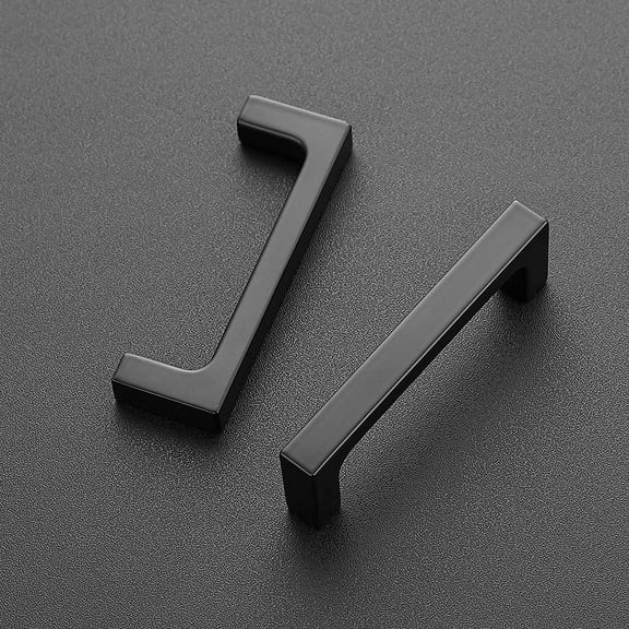 XZHANH-Square Cabinet Handles 10 Pack, Solid Kitchen Cabinet Pulls Drawer Pulls Kitchen Cabinet Hardware Flat Handles, 3 Inch, Matte Black