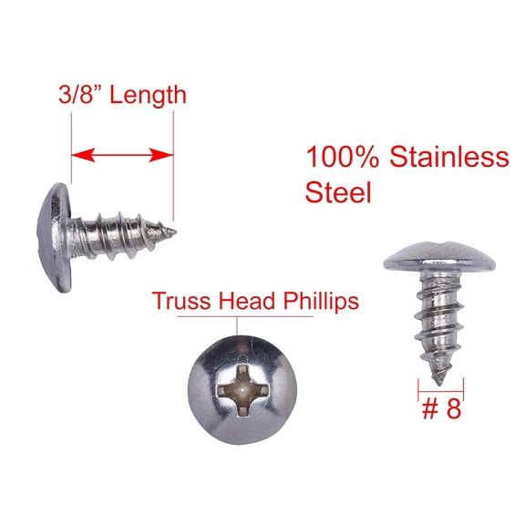 XZHANH-Stainless Truss Head Phillips Wood Screw (100 Piece) 18-8 (304) Stainless Steel Screws - ssd Screws
