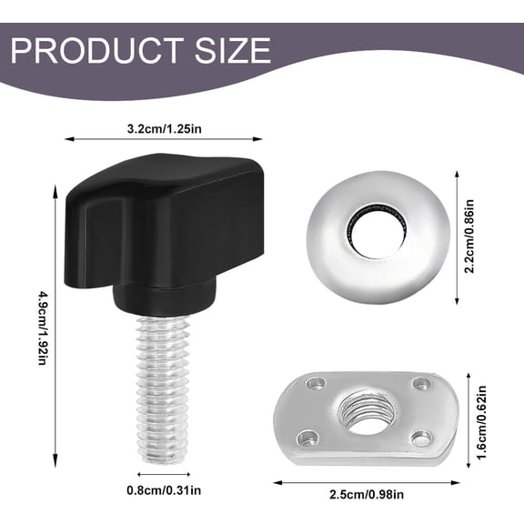 XZHANH-Thumb Screws Set with Nut Plate & Washer, Hard Top Bolts, Hard Top Quick Removal Fastener Thumb Screw and Nut Kit, Hardtop Mounting Bolt Kit for Jeep Wrangler YJ TJ JK Sahara Rubicon 2/4 Door