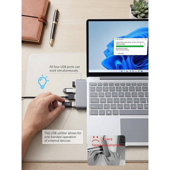 XZHANH-USB 3.0 Hub | Premium USB Hub for Laptops Cable-Free Plug-and-Play Design, Seamlessly Integrated with Your Device Wide Compatibility with Laptops, Desktops and Most USB-Enabled Devices