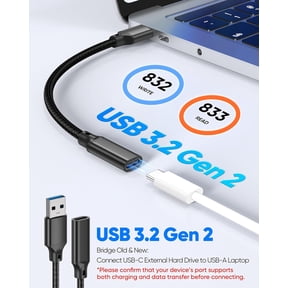 XZHANH-USB C Female to USB Male Adapter 2-Pack, 10Gbps Short USB C Female to USB A Male Extension Cable 6in, USB 3.2 Gen 2 OTG,60W &3A Charging USBA to USBC Adapter Cable for Laptop,PC,U Disk,Mag-sa