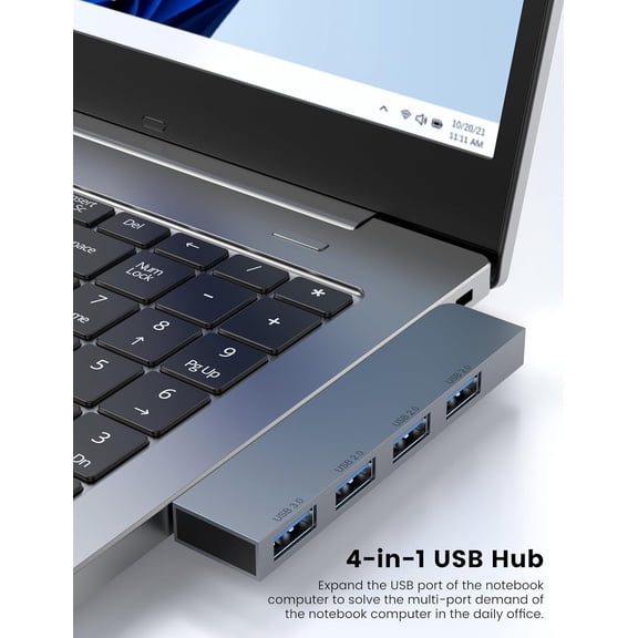 XZHANH-USB Hub 2Pack Right Model, 4-Port USB Hub(1 * 3.0 Port, 3 * 2.0 Port) USB Splitter USB Expander for Laptop, Xbox, Flash Drive, HDD, Console, Printer, Camera,Keyborad, Mouse