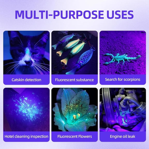 XZHANH-UV Flashlight Black LightSmall Portable Mini 12 LED Blacklight Flashlight for Hidden Stain Detection in Room, Resin Curing,Scorpion & Bed Bug Find,Pet Urine & Dry Stain Detection/Carpets/Rug