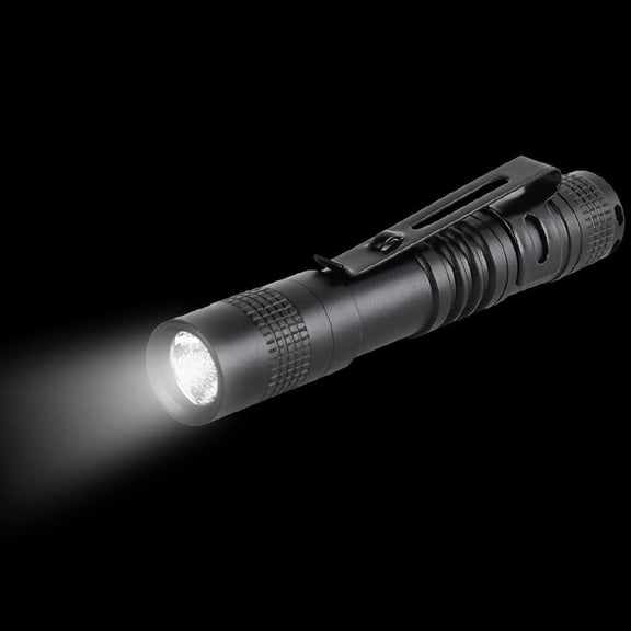 XZHANH-Ultra Slim Portable 900LM Mini LED Flashlight Belt Clip Pen Light Tactical Torch 9 cm (1 Pack)