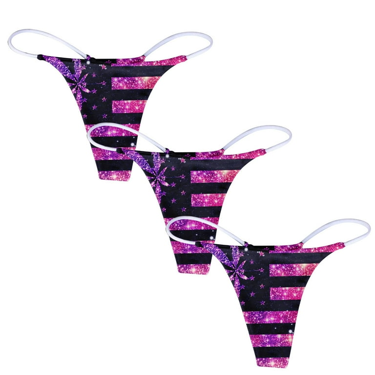 XZHGS Graphic Prints Winter Brief 3Pc Women's Printed Breathable underwear  Thong underwear Women Thong