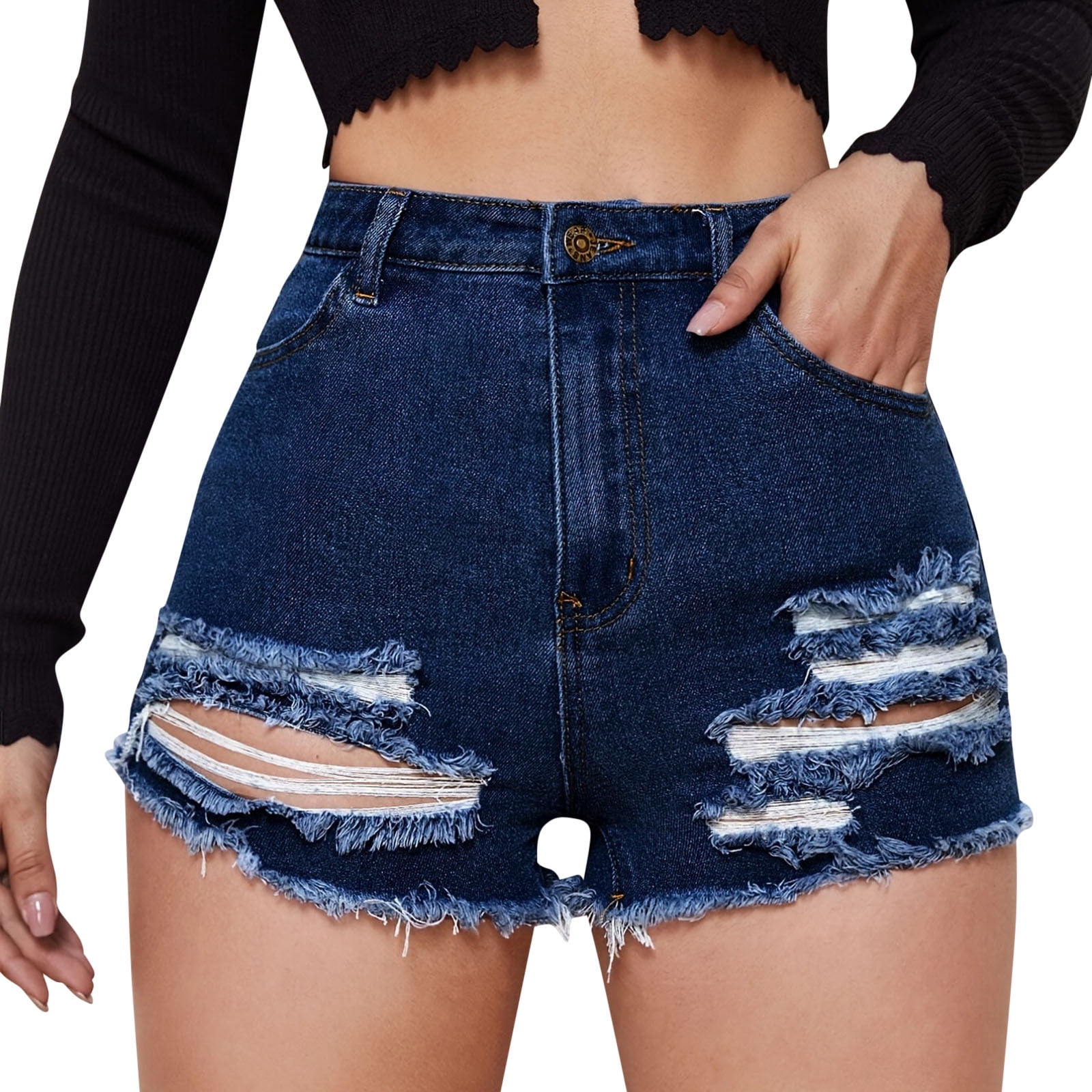 QerMiosap Plus Size Jean Shorts for Women Stretch Denim Shorts Sexy Tight  Fit Distressed Hot Pants with Pockets, Blue a, Large : : Clothing,  Shoes & Accessories