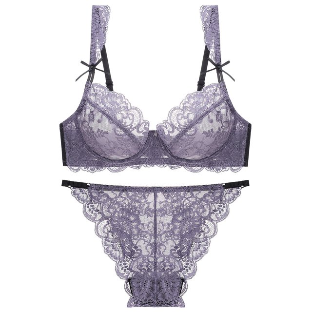 XZHGS Plus Size Lingerie 4X With underwire Ultra Thin Lace Shaped Multi