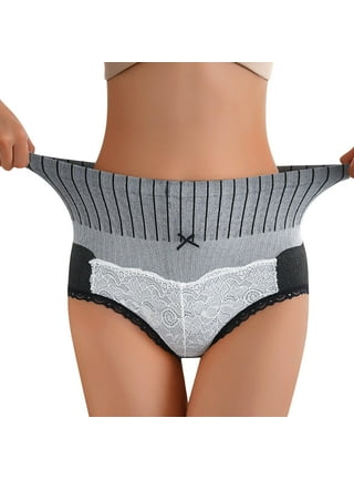 rygai Women Panties Hollow Out Lace Underwear Butt Lift Tummy Tightening  Body Shaping Panties for Daily Wear,Gray M 