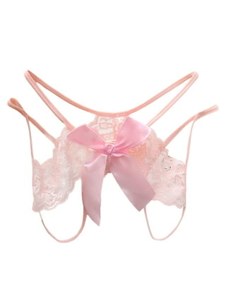 ZMHEGW Period Underwear For Women Embroidered Hollow Butterfly Low Waist  Underpants Open Cut Pearl Massage Thong Women's Panties 