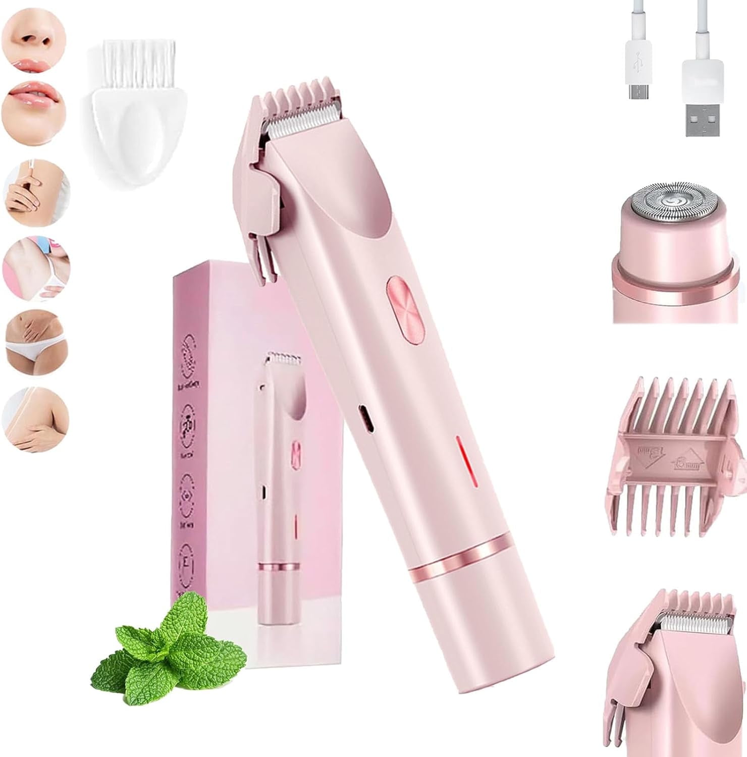 XZJ Bikini Shaver, 2in1 Electric Bikini Trimmer, Ipx7 Waterproof Wet