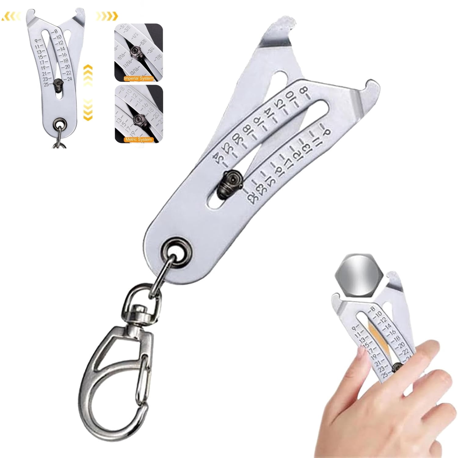 Key Sizer Bolt And Nut Sizer Tool Portable Bolt Sizer 3-PCS Thread Size Checker ...