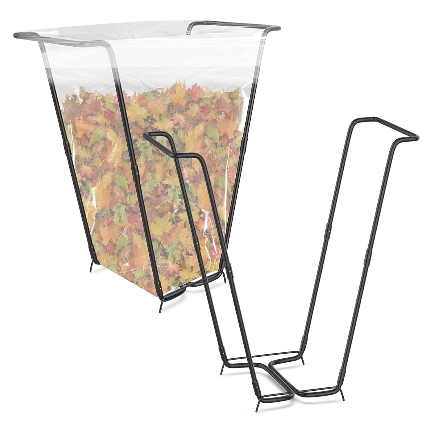 XZKING 2 Pack Trash Bag Holder Stand, Metal Leaf Bag Holder Stand Holds ...