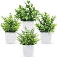 thumbnail image 1 of XZKING 4 Packs Fake Plants Mini Artificial Greenery Potted Plants for Home Decor Indoor Office Table Room Farmhouse, 1 of 8