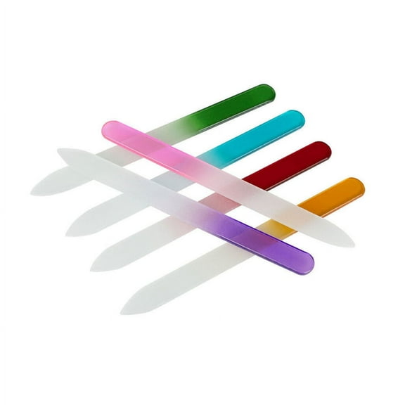 XZKING 6 Colors Glass Nail Files Kit Nail Art Design Nail Sanding Shaper Manicure Pedicure Fingernails Toenails Crystal Filing Tool Set for Salon and Home