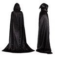 XZKING Adult Hooded Cape Cloak, Black Halloween Costume Robe for Witch ...