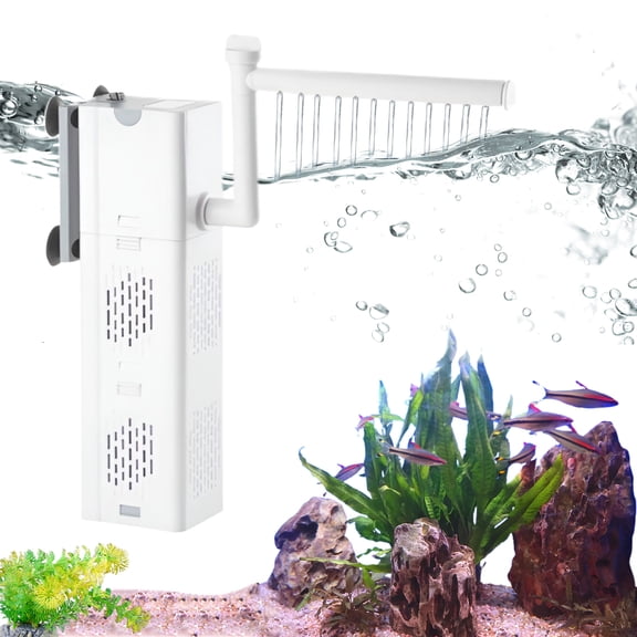 XZKING Aquarium Internal Filter, Submersible Power Filter with Rainwater Aerator System Oxygen Air Fish Tank Filter Water Pump for 20 Gal Fish Tank
