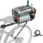 XZKING Bike Rear Rack 165 LB Capacity Universal Bike Basket Rear, Aluminum Alloy Rear Bike Rack with Bungee Cord, Quick Release Adjustable Bike Rack for Back of Bike for MTB Bike