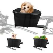 XZKING Dog Bike Basket,Soft-Sided Pet Bicycle Carrier Wiith Safety Strap,Pet Travel Bag,Quick Detachable Breathable Bicycle Basket Bag,Ride Bicycle Basket for Dogs and Cats Up to 16lbs, Black