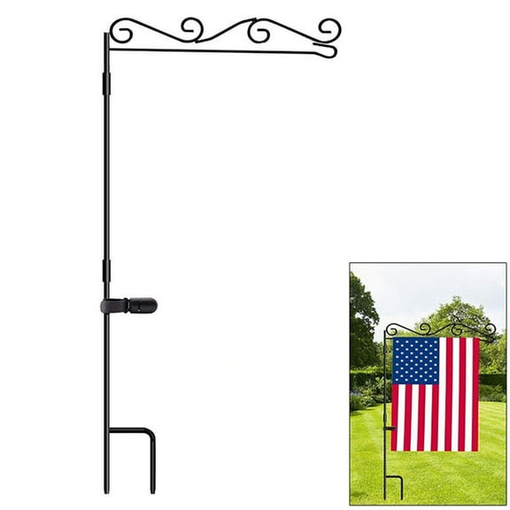 XZKING Garden Flag Stand Holder Pole, Yard Flag Stand with Clip Flag Holder Outdoor Decor,1 Pack 38x16inch
