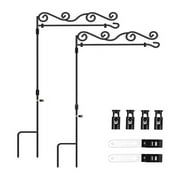 XZKING Garden Flag Stand Holder Pole, Yard Flag Stand with Clip Flag Holder Outdoor Decor,2 Packs 38x16inch