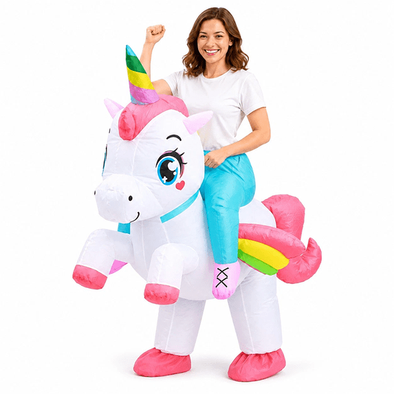XZKING Inflatable Ride-On Unicorn Costume for Adults, Blow Up Suit ...