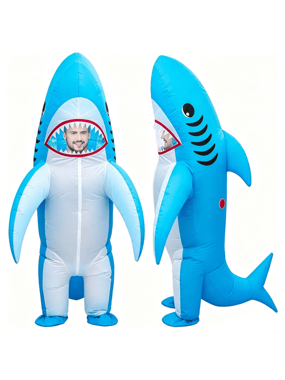 Inflatable Shark Costume for Adults, BlowUp Full Body Suit for Halloween Cosplay Themed Party DressUp