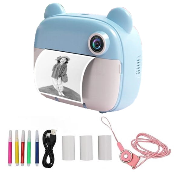 XZKING Kids Camera Instant Print, Selfie Digital Camera for Kids with Print Paper & 32G Card. 2.4K Video & Instant Print Camera with Color Pens DIY for Girls Boys Age 3-12