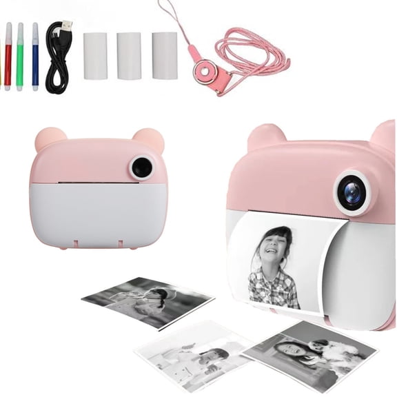 XZKING Kids Camera Instant Print, Selfie Digital Camera for Kids with Print Paper & 32G Card. 2.4K Video & Instant Print Camera with Color Pens DIY for Girls Boys Age 3-12