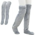 thumbnail image 1 of XZKING Over Knee High Fuzzy Sock Plush Slipper Stockings Furry Long Leg Warmers Winter Home Sleeping Socks,1 Pair Gary, 1 of 9
