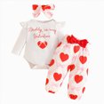 thumbnail image 1 of XZNPDUCQ 12-18 Months Toddler Baby Girl Clothes Girl Sweatshirt Tops Pants Newborn Girl 2Pcs Fall Winter Outfits A77-Red, 1 of 9