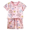 thumbnail image 1 of XZNPDUCQ 2Pcs Toddler Girls Summer Outfits Set – Cute Flower Short Sleeve T-Shirt & Pants Gift Set Summer 2Pcs Gift Outfits Set Girls' Clothing Set Summer Short Set Outfit 18-24 Months,Pink, 1 of 3