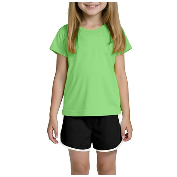 XZNPDUCQ 2T Baby Girl Clothes 3T Toddler Girl Summer 2PCS Outfits Sleeveless Suspender Floral Top Yellow Shorts Set Dailywear Green,18-24 Months