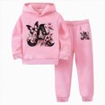 thumbnail image 1 of XZNPDUCQ 3-4 Years Baby Outfit Toddler Girl Long Sleeve Pullover Tops and Pants Set 2Pcs Infant Fall Winter Clothes A206-Black, 1 of 8