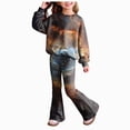 thumbnail image 1 of XZNPDUCQ 4-5 Years Cute Toddler Baby Girls Clothes Set Long Sleeve T-Shirt and Pants Kids 2pcs Outfits A170-Light Purple, 1 of 8