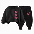thumbnail image 1 of XZNPDUCQ 4-5 Years Girls Clothing Toddler Girl Clothes Toddler Girl Clothes 2pcs Girl Fall Winter Outfit Flared Long Sleeve Top and Floral Flared Leg Pants A272-K, 1 of 4