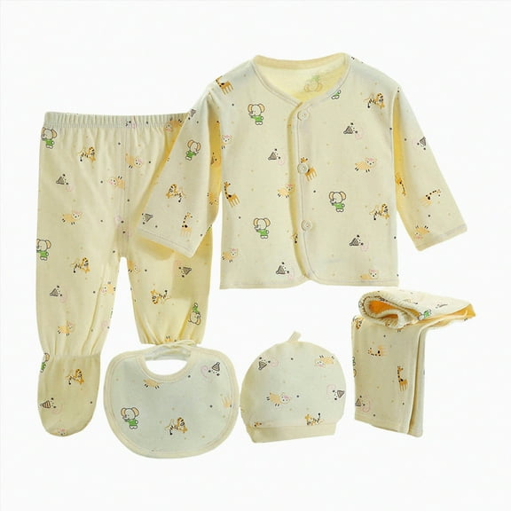 XZNPDUCQ 5Pcs Baby Boy Girl Clothes Sets Cute Tops+Hat+Pants+Bib+Sock Shose+Romper Outfits Set Baby JumpsuitNewborn Baby Shower Gift Set 0-3 months Gifts Layette Set