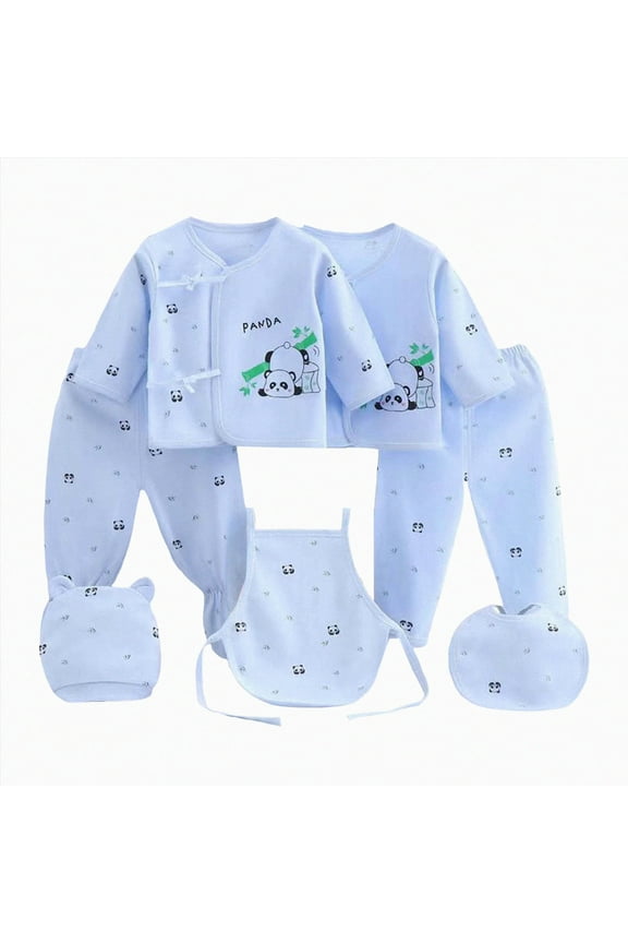 5Pcs Newborn Unisex Newborn Baby Boy Girl Cotton Layette Outfit Set Newborn Newborn Baby Cotton Clothes Suit for Newborn to 3 Months oy Girl Boy Essentials and Accessories Gifts Layette Set