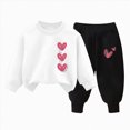 thumbnail image 1 of XZNPDUCQ 7-8 Years Girls Clothing Toddler Girl Clothes Toddler Girl Clothes 2pcs Girl Fall Winter Outfit Flared Long Sleeve Top and Floral Flared Leg Pants A272-A, 1 of 4