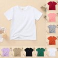 thumbnail image 1 of XZNPDUCQ 7-8 Years Unisex Toddlers Teens T-Shirts for Boys Girls Children's T Shirt Solid Color Short Sleeved Bottoming Shirt Boys And Girls Outside T Shirt,A167-Grey, 1 of 7