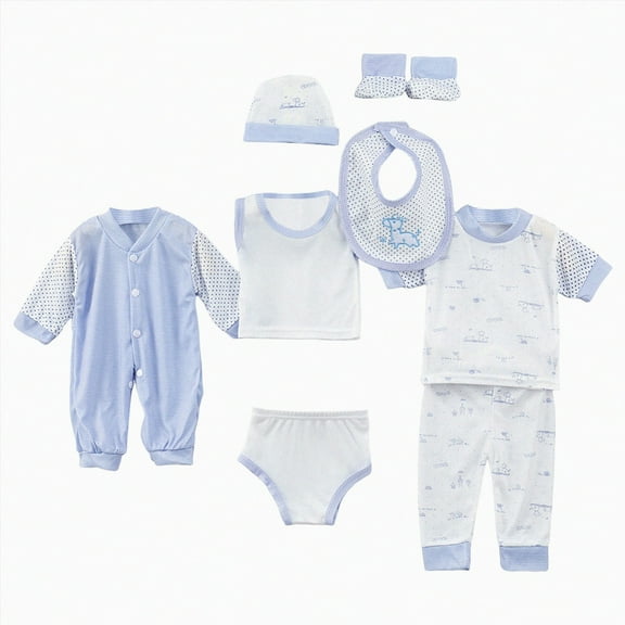 XZNPDUCQ 8Pcs 0-3 Months Baby Layette Shower Clothing Set Unisex Girl Boy Grow Comfort Soft Clothes Cartoon Outfits Gift 8PCS Girl Boy Gifts Set
