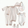 thumbnail image 1 of XZNPDUCQ 8Pcs Unisex Baby Girl Boy Cotton Layette Outfit Set Baby Cotton Clothes Suit for Preemie Baby to 0-3 Months Gifts Set, 1 of 1