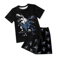 thumbnail image 1 of XZNPDUCQ Baby Boy Short Outfits Summer Toddler Boy Elastic Shorts Dinosaur Short Sleeve T-shirt 2 Pcs Summer Baby Boy Short SetCartoon Print Set Pajamas & Dailywear Set (2-3 Years,Navy), 1 of 4
