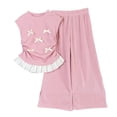 thumbnail image 1 of XZNPDUCQ Baby Girl Summer Short Set Female Cute T-Shirt Shorts 2pcs Clothes Outfits Summer Short Set Outfit 5-6 Years,Pink, 1 of 9