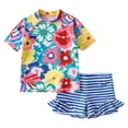 thumbnail image 1 of XZNPDUCQ Baby Toddler Girl Swimsuit Baby Ruffle Swimwear Summer Beach Bathing Suit Swimming Suit For Girls 7-8Years Blue, 1 of 9