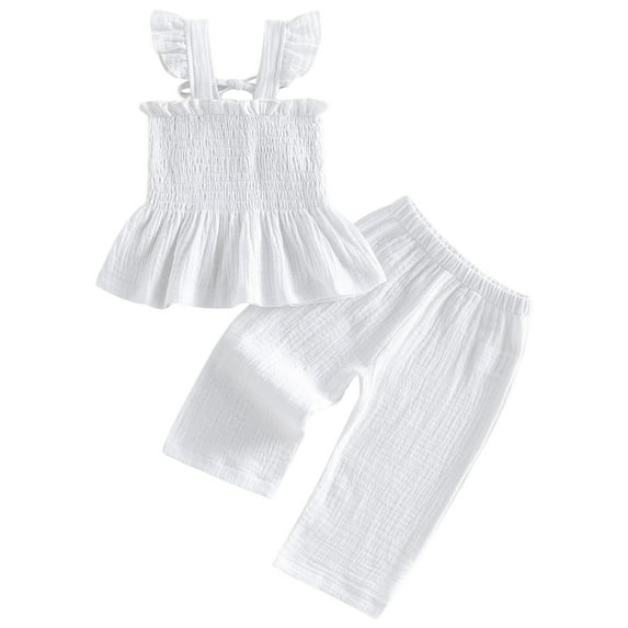 XZNPDUCQ Baby Toddler Girls Floral Short Sleeve Tops T-Shirt Vest & Denim Shorts Set Kids 1T 2T 3T 4T 5T Clothes Summer Outfits Playwear Beach Outfits 6-9 Months,White