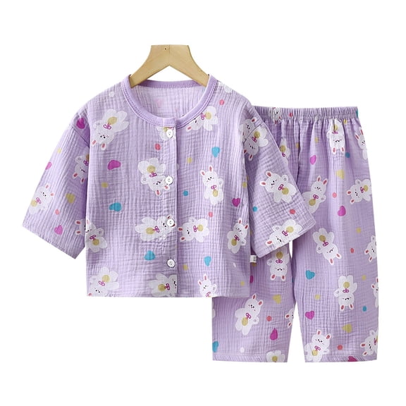 XZNPDUCQ Baby Toddler Girls Summer Outfit Set 3 6 12 18 24 Months 2T 3T Round Neck Sleeveless Letter Print Tank Tops with Denim Shorts Elastic Shorts 2Pcs Dailywear Purple，1-2 Years