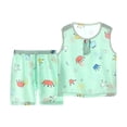 thumbnail image 1 of XZNPDUCQ Boy's 2 Piece Summer Beach Set Short Sleeve Tee with Elastic Waist Short Sets Cartoon Print 18 24 Months 2T 3T Set (18-24 Months,Light Green), 1 of 4